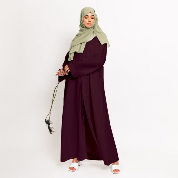 Plum Essential Open Abaya