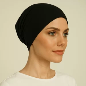 Tube Black Hijab Cap