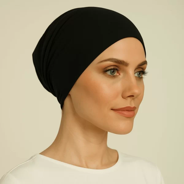 Tube Black Hijab Cap