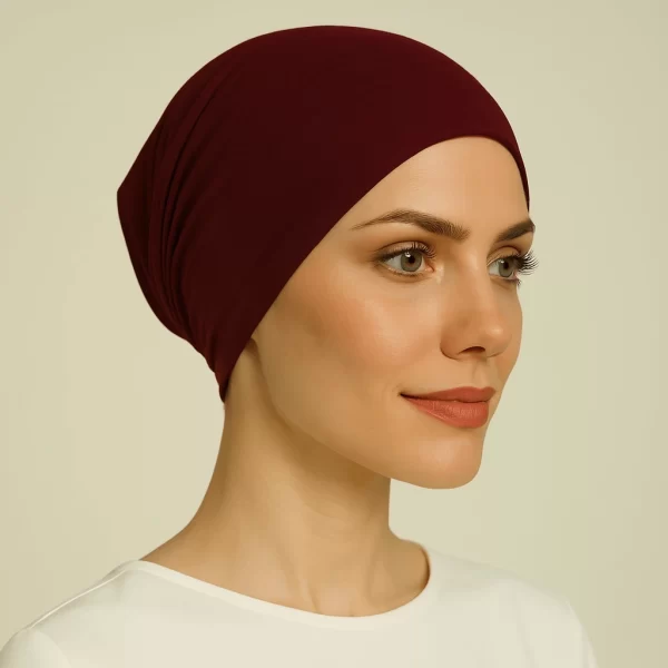 Tube Burgundy Hijab Cap