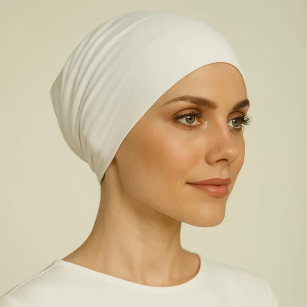 Tube White Hijab Cap