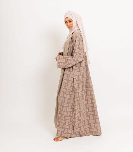 Beige Serene Open Abaya 2