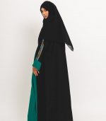 Black Khayt Open Abaya 4