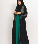 Black Khayt Open Abaya 5