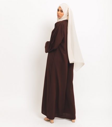 Chocolate Brown Open Abaya 2