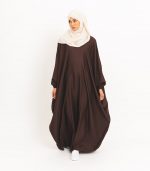 Coffee Brown Butterfly Abaya 4