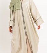 Cream Arabian Open Abaya 2
