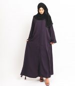 Deep Purple Open Abaya 2