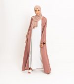 Dusk Pink Open Abaya