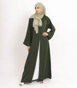 Green Essential Open Abaya