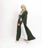 Green Essential Open Abaya 3