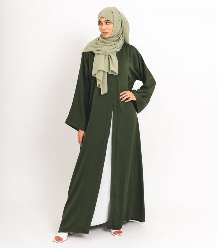 Green Essential Open Abaya