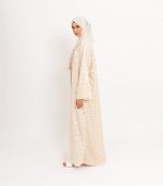 Mosaic Cream Open Abaya 4