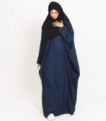Navy Blue Butterfly Abaya 2