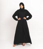 Plain Black Open Abaya