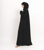 Plain Black Open Abaya 3
