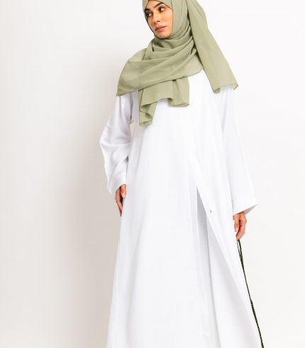 White Essential Open Abaya