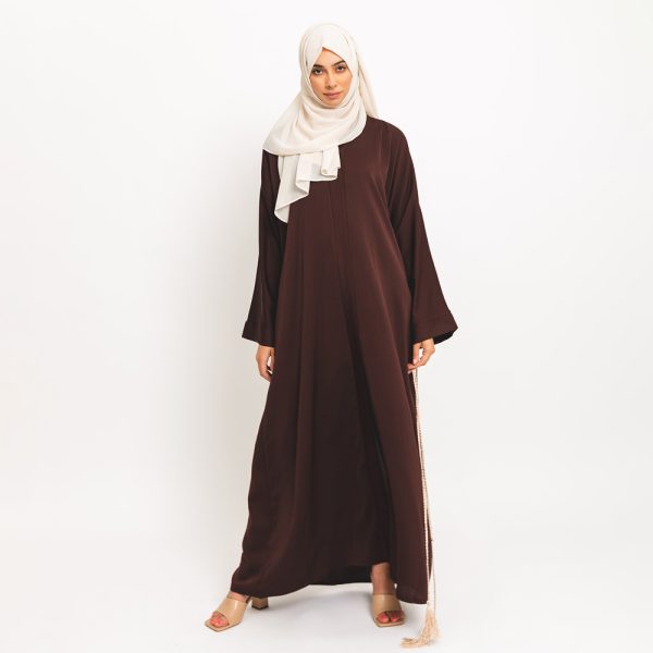 Chocolate Brown Open Abaya