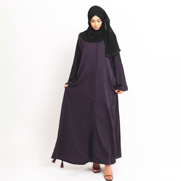 Deep Purple Open Abaya