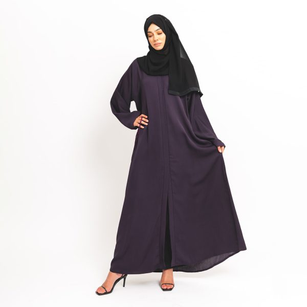 Deep Purple Open Abaya