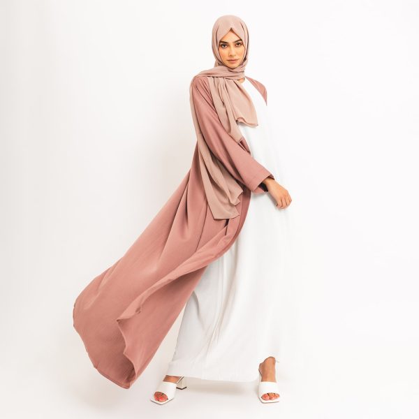 Dusk Pink Open Abaya