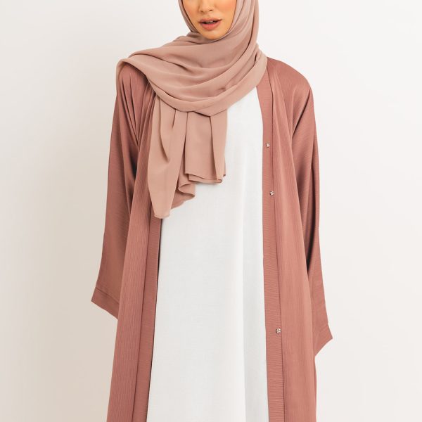 Dusk Pink Open Abaya