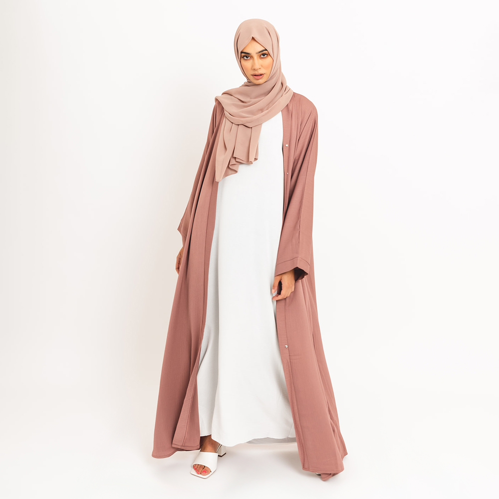 Dusk Pink Open Abaya