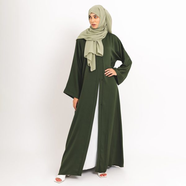 Green Essential Open Abaya