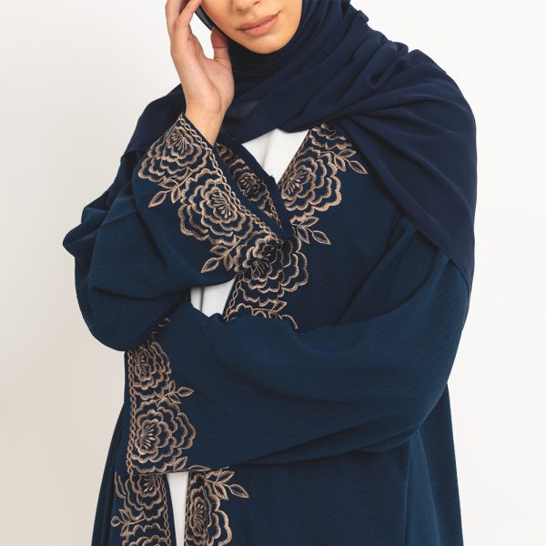 Navy Blue Open Kimono with Slip Dress