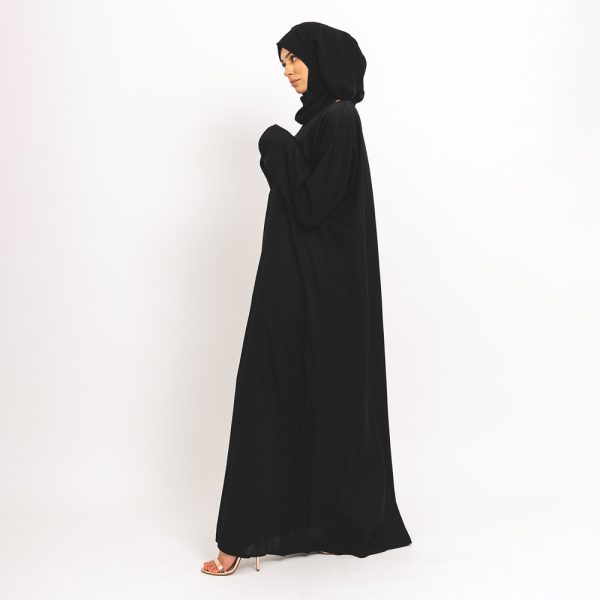 Plain Black Open Abaya