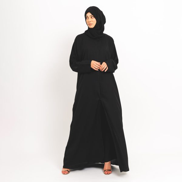 Plain Black Open Abaya