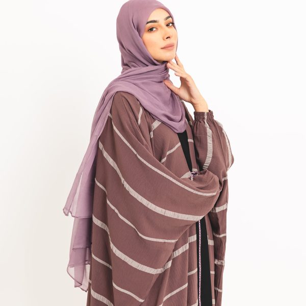 Thaqafa Grey Open Abaya