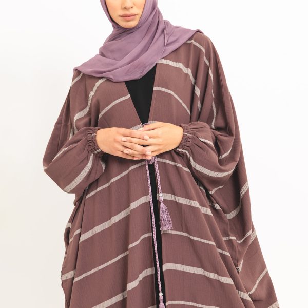 Thaqafa Grey Open Abaya