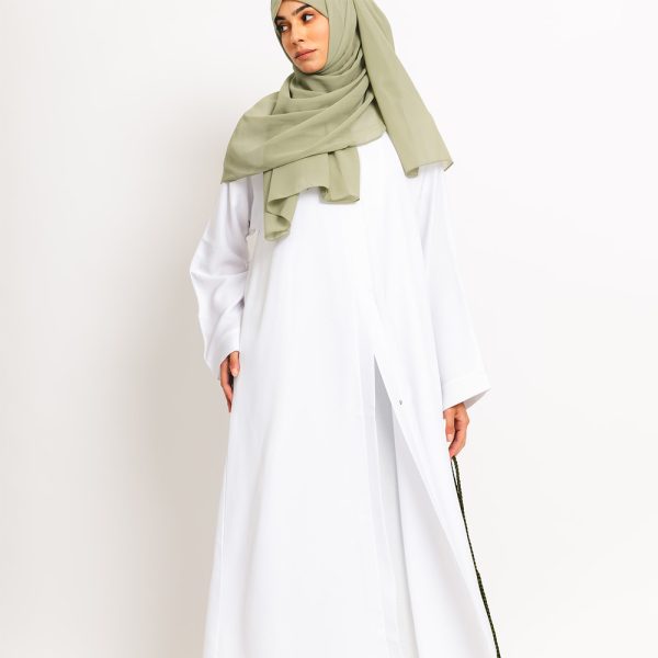 White Essential Open Abaya