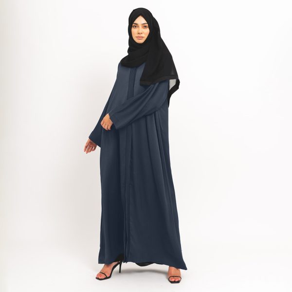 Dark Navy Essential Open Abaya