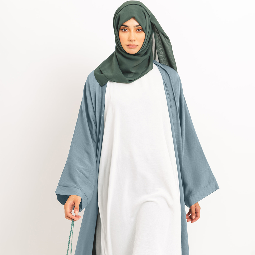 Sky Blue Essential Open Abaya