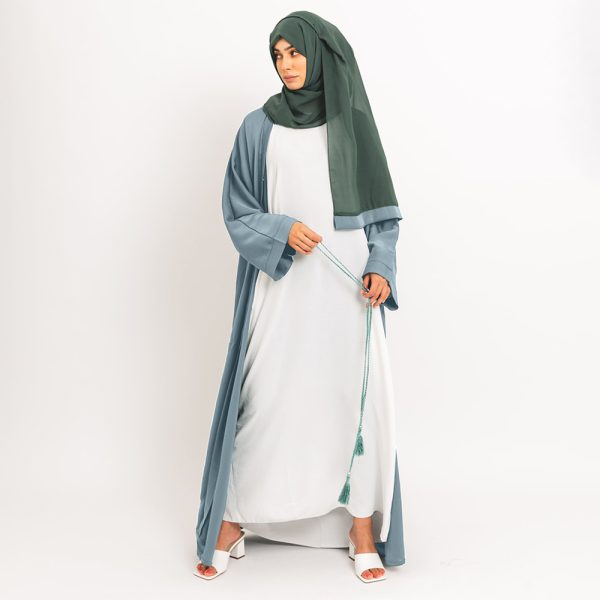 Sky Blue Essential Open Abaya