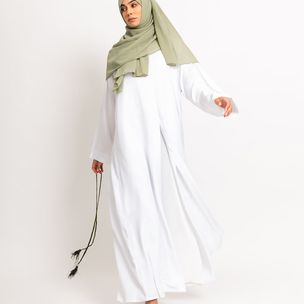 White Essential Open Abaya