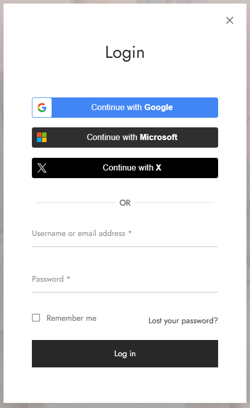 Login MISSABAYA using Social Accounts. We support Login with Gmail, Microsoft or X (Twitter).
